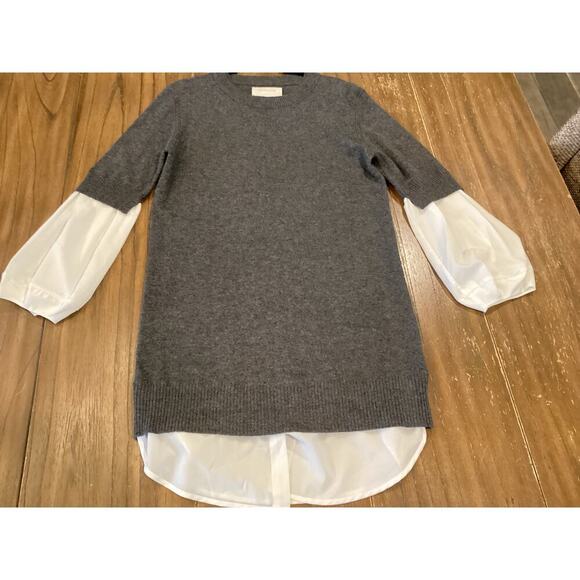 Revolve Brochu Walker Ebella longsleeve Layered cashmere wool Grey Shirt Dress M - Picture 10 of 14